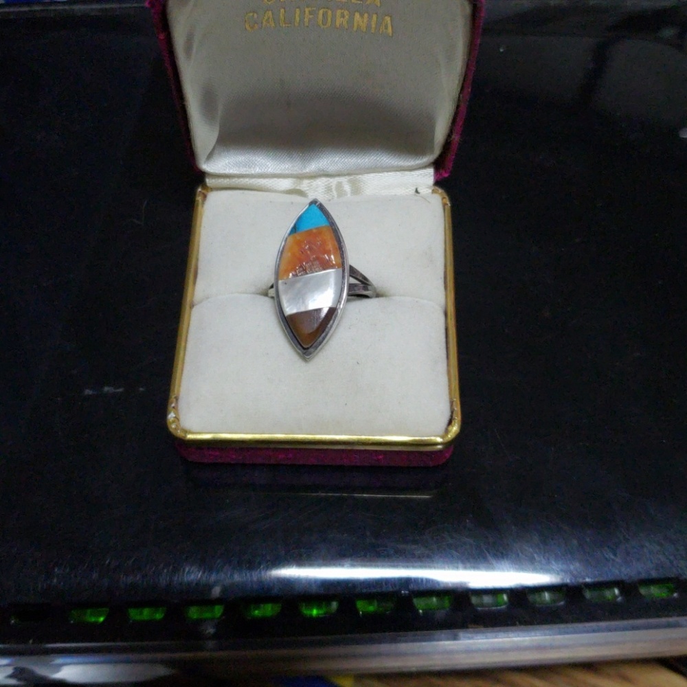 Turquoise /abalone/mother of pearl ring